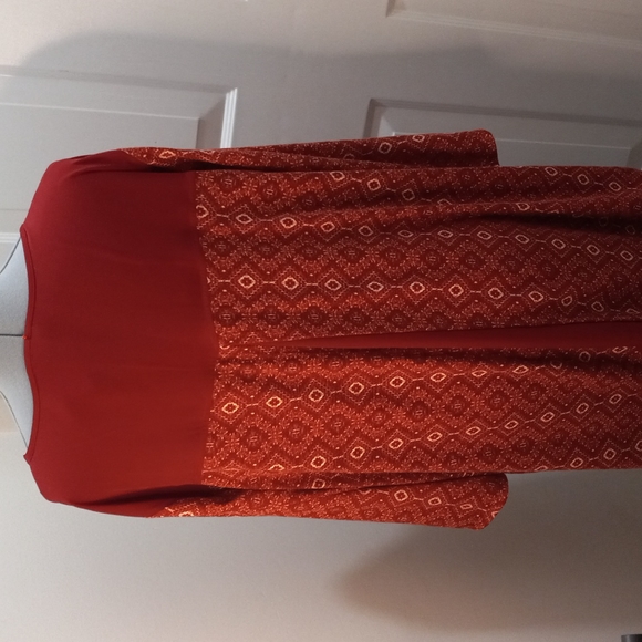 NWT Catherines Rusty/Red Knit Top with Faux Zippers. Size 3 X - Picture 4 of 8